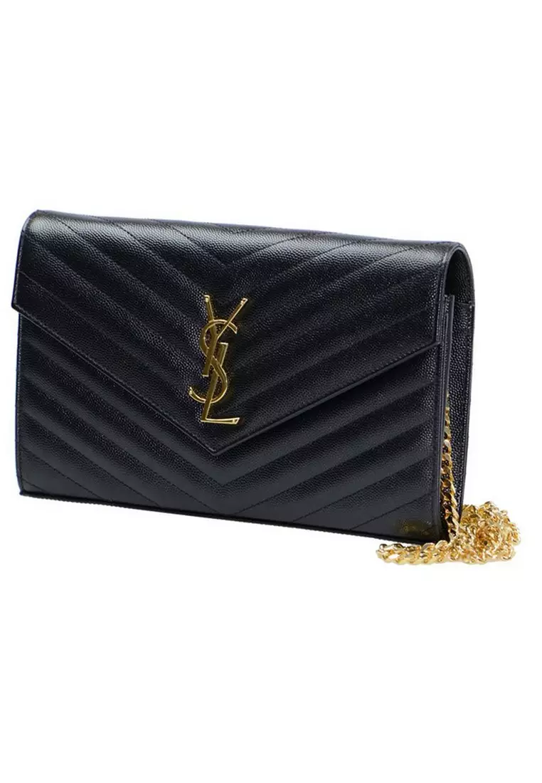 Saint laurent grain de poudre envelope wallet on online chain