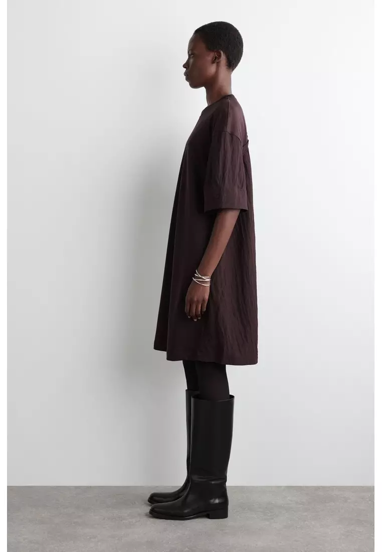 GATHERED PANELLED MINI DRESS