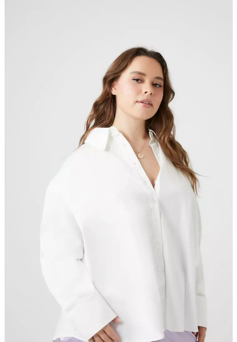 Plus Size Tie Back Shirt