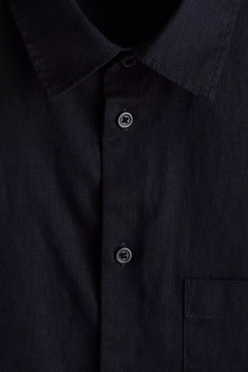 Regular Fit Short-sleeved linen-blend shirt