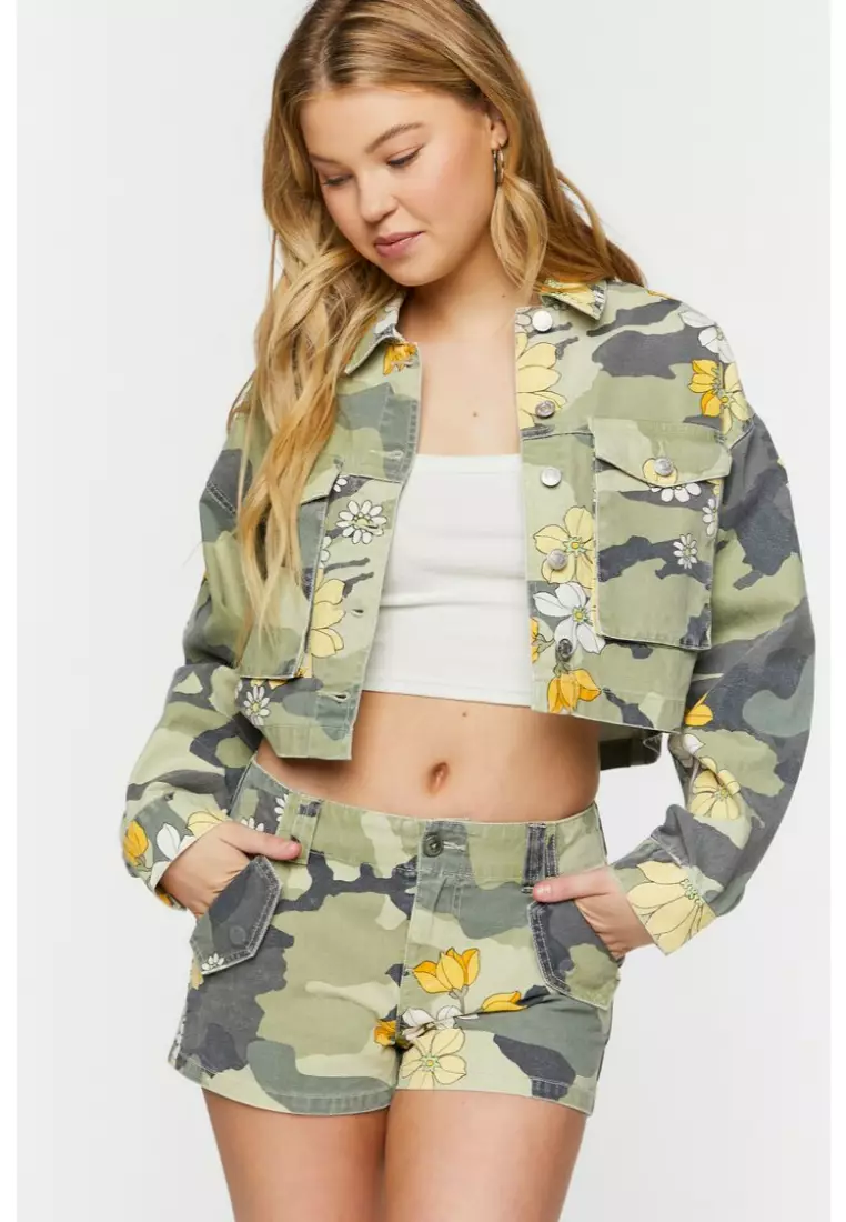 Camo shorts womens forever 21 discount