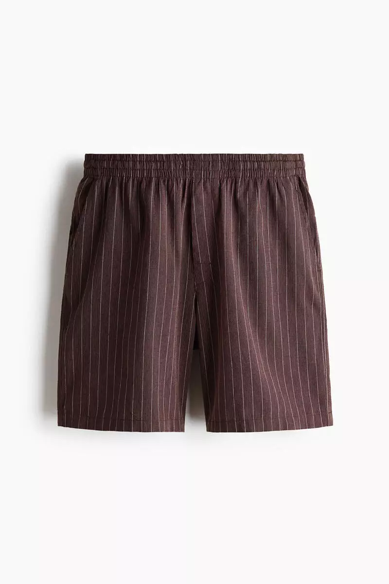 Linen-blend resort shirt and shorts set