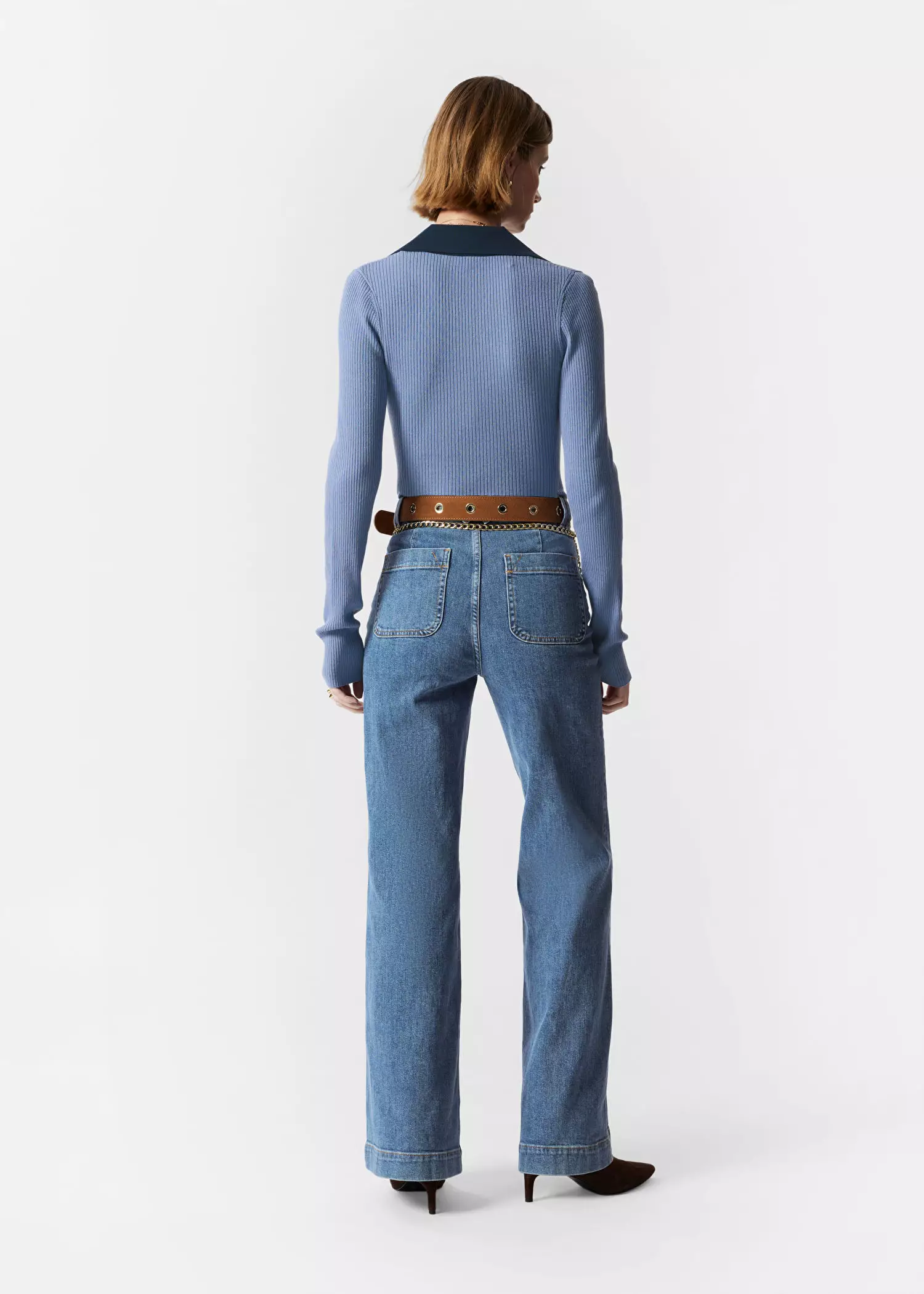 High-Waist Bootcut Jeans