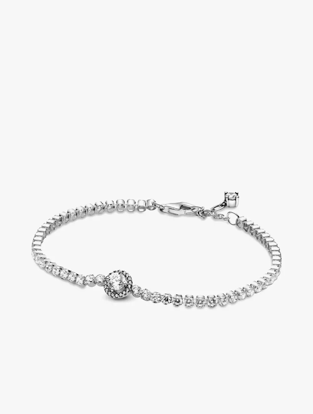 Sterling silver bracelet with clear cubic zirconia
