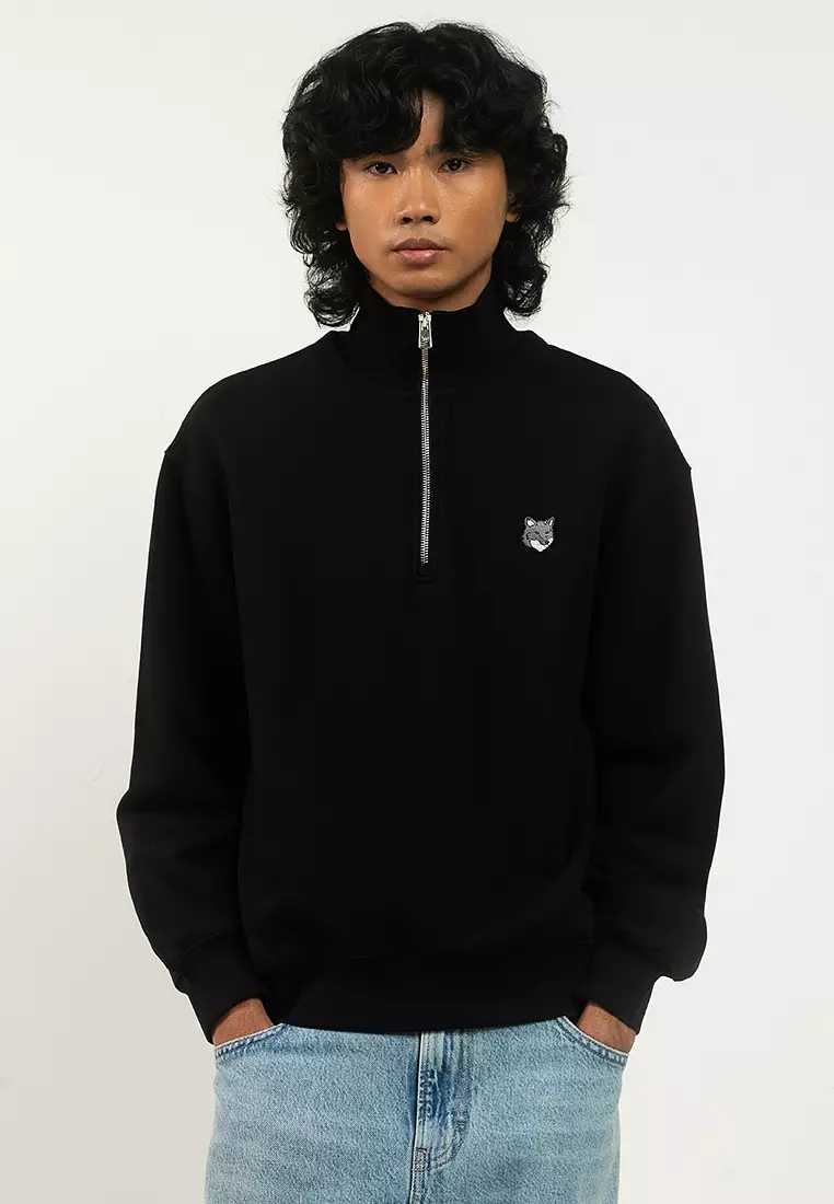 Buy Maison Kitsune Fox Head Comfort Half Zip Sweatshirt 2026