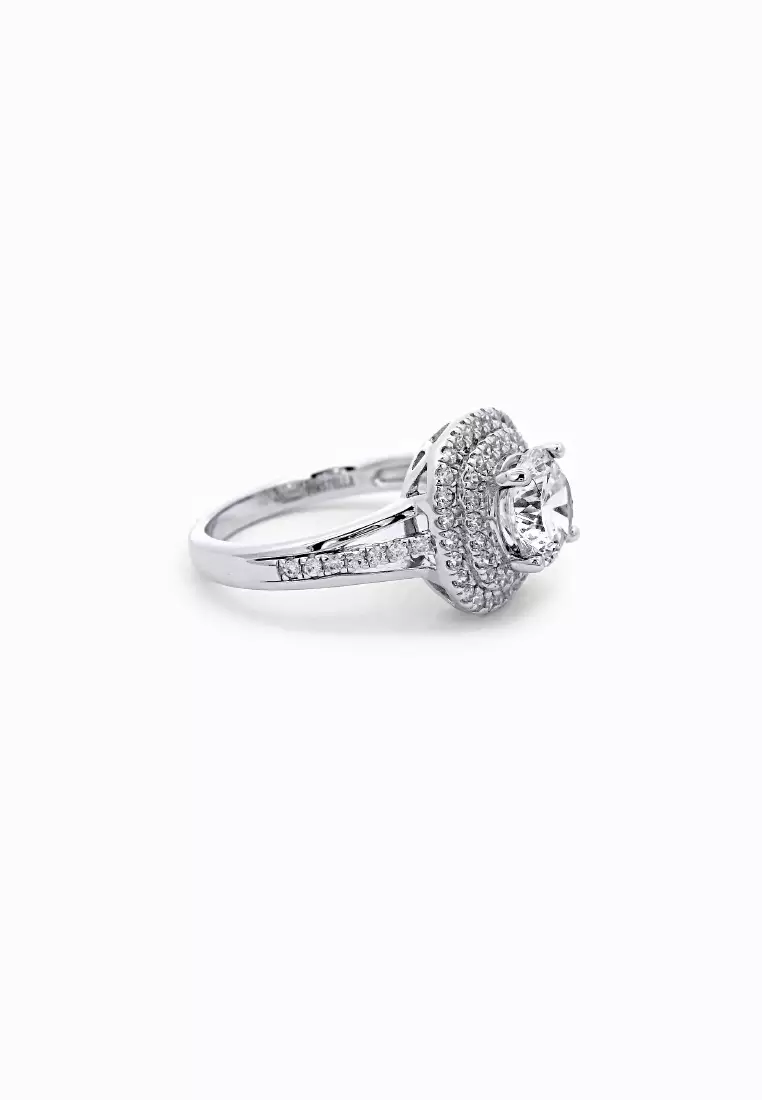 Buy Vinstella Jewellery Vinstella Everlasting Double Halo Ring (16 H&A ...