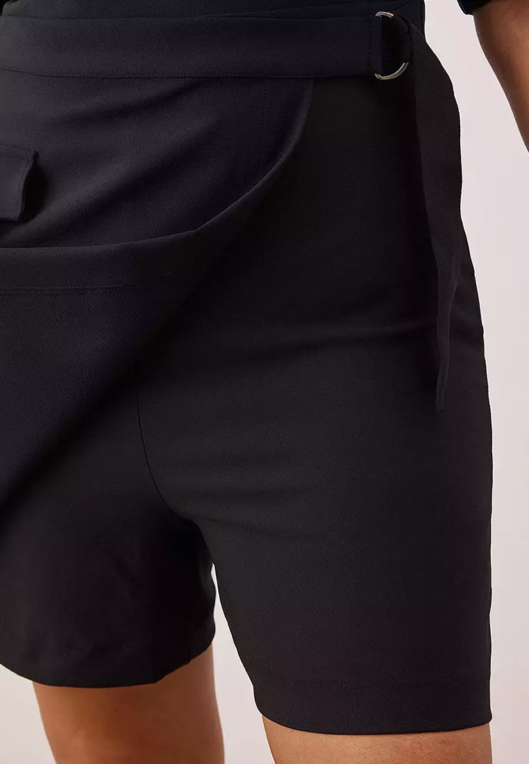 Plus Size Belted Mini Skort Dress