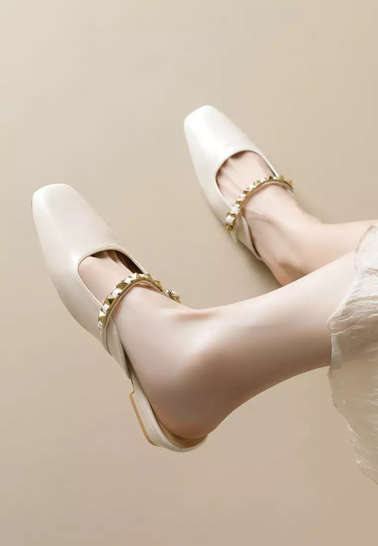 3CM Rivet Needle Strap Mules WW6579-2