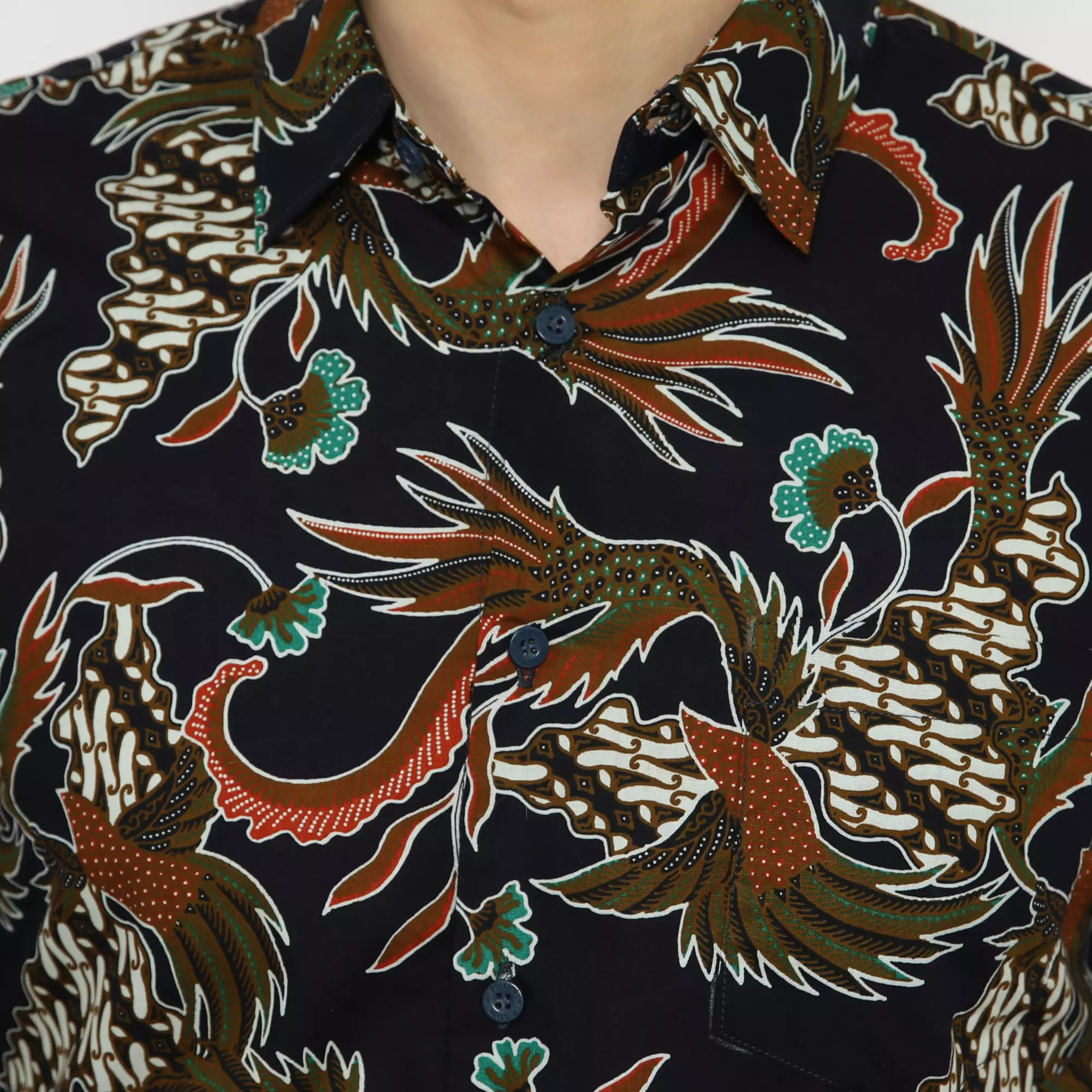 Platini Kemeja Batik Pria Lengan Panjang Navy 460554