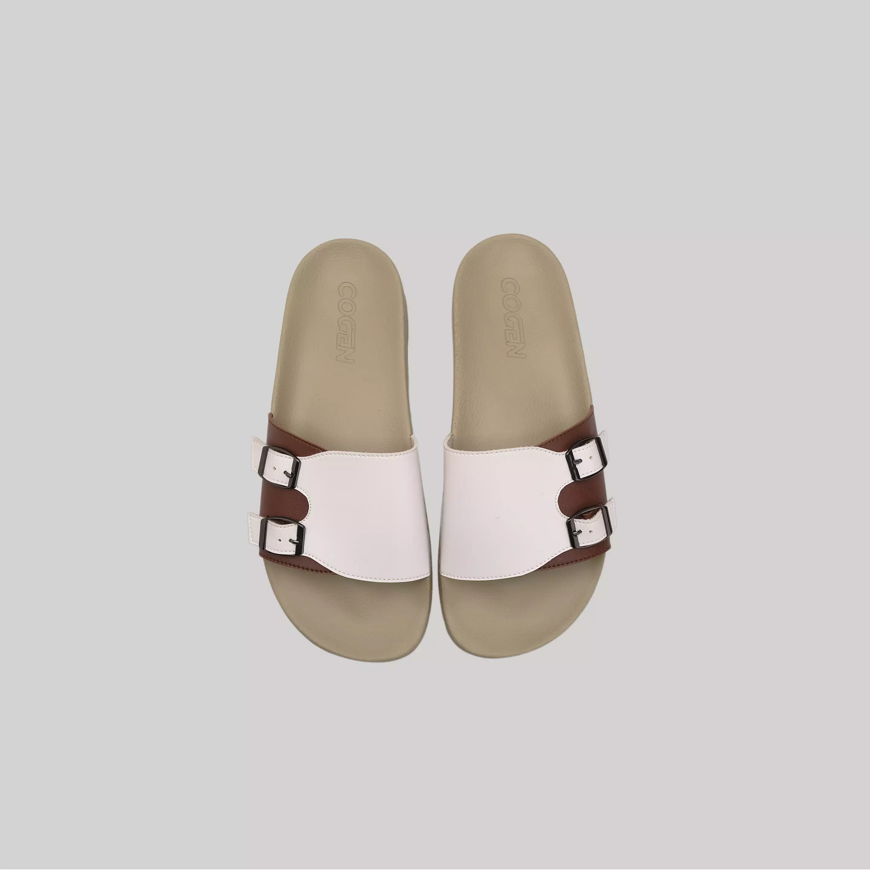 Cogen Sandal Slop Pria Slide Casual Slip On Nano Series White