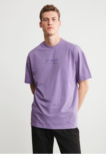 GRIMELANGE purple PETER Men Purple T-shirt A169CAA3E93E6CGS_1