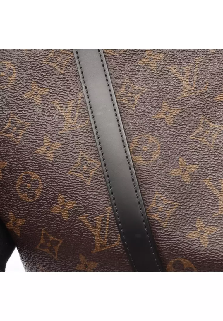 Pre-Loved Louis Vuitton PDV PM monogram macassar Briefcase Business bag PVC leather Brown black 2WAY