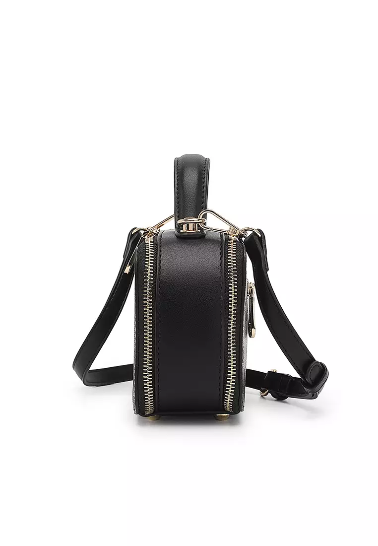 Women's Monogram Top Handle Bag / Sling Bag / Crossbody Bag (Tas Selempang / Tas Tangan) - Hitam