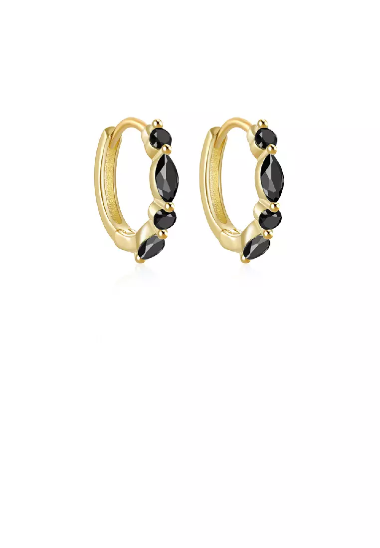 Gold drop circle discount earrings