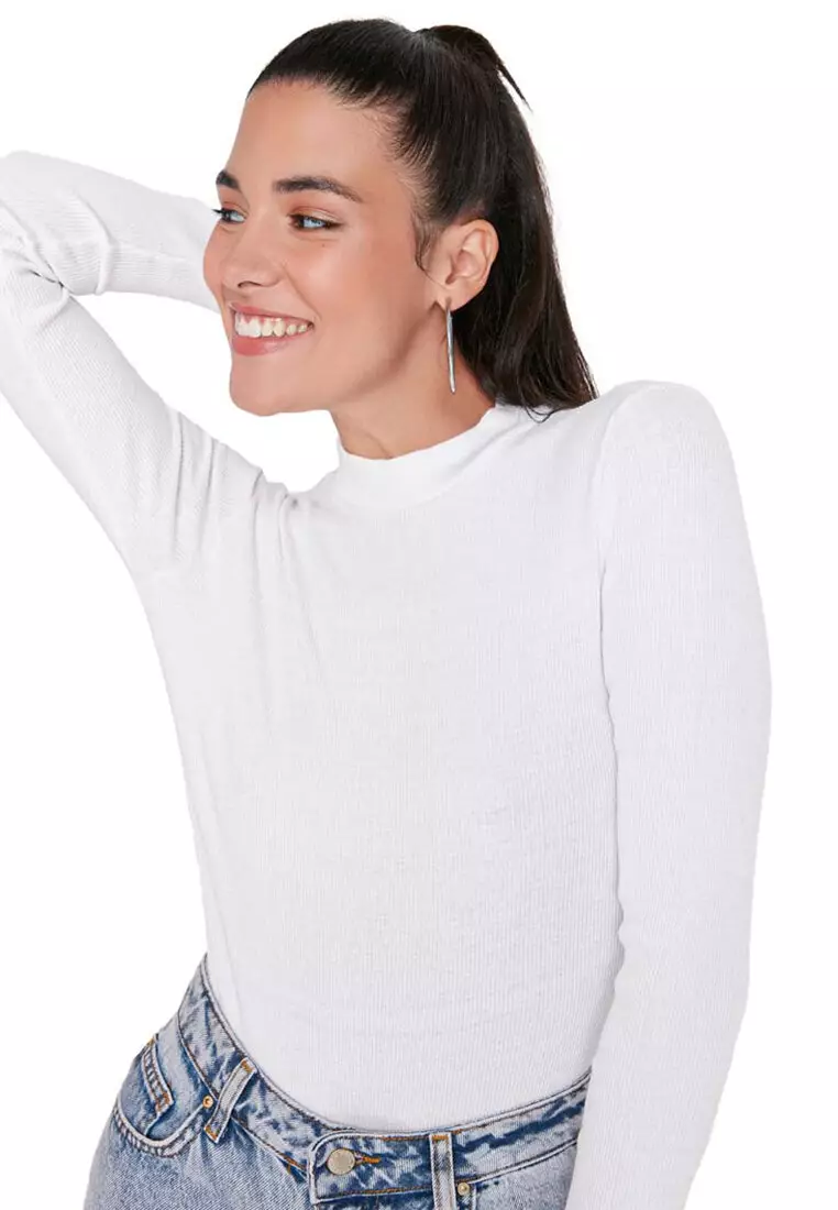 2-Pack Stand Collar Bodysuit Top