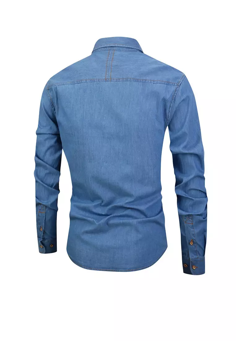Thin Long Sleeved Denim Shirt C709