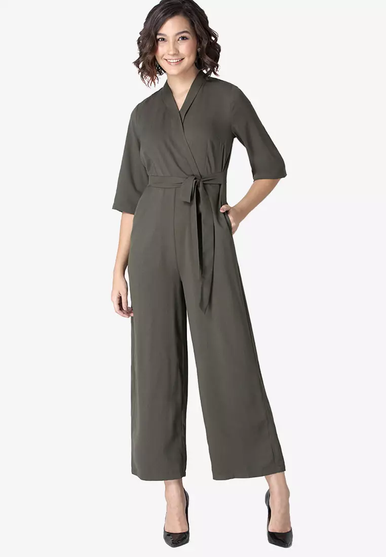 Buy FabAlley Collared Belted Jumpsuit 2024 Online ZALORA Philippines