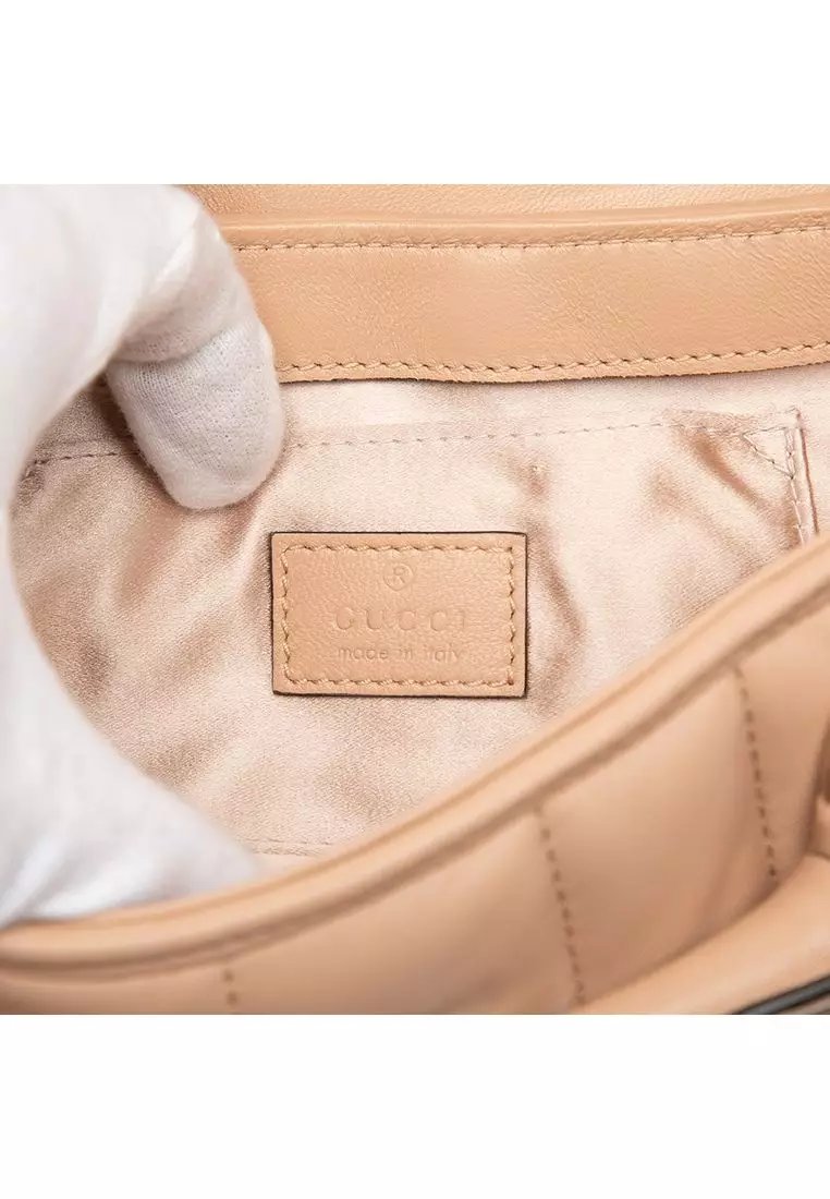 Pre-Loved Gucci Small Quilted Calfskin Horsebit Chain Satchel