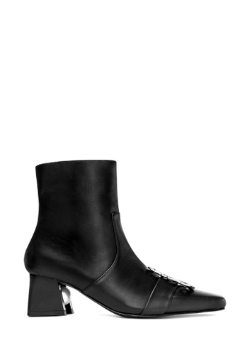 House of Avenues black Ladies Rhinestone Ornament Square Toe Heel Boots 5553 Black ABDC3SH0CB2678GS_1