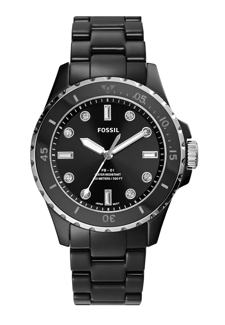 All black fossil watch women's cheap