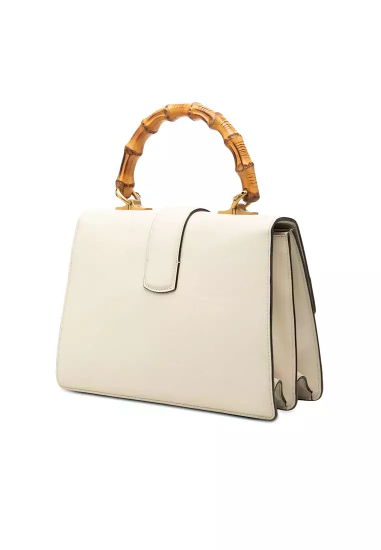 Pre-Loved Gucci Medium Leather Bamboo Dionysus Web Satchel