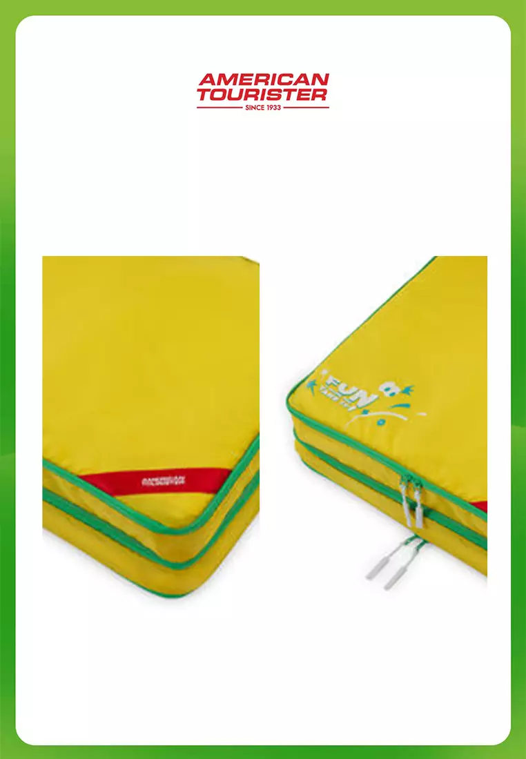 American Tourister Travel Accessories Packing Cubes with Expander - Yellow