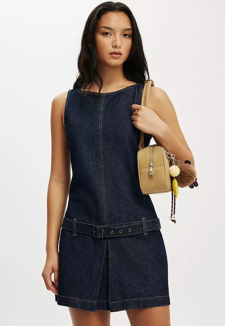 Luisa Belted Denim Mini Dress