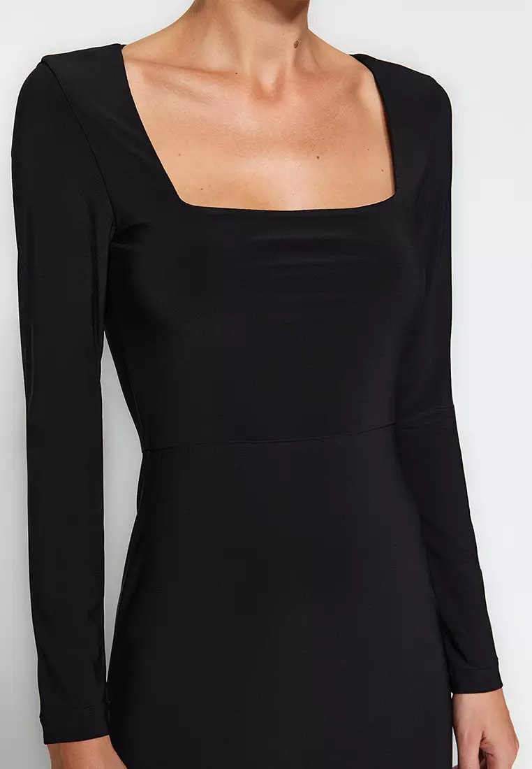 Square Neck Midi Dress