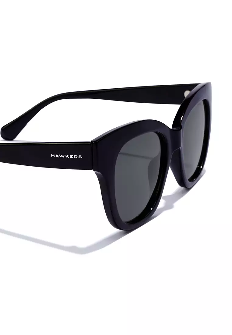 HAWKERS Audrey Neuve Polarized Black Grey Sunglasses For Men And Women, Unisex. Official Product Designed In Spain