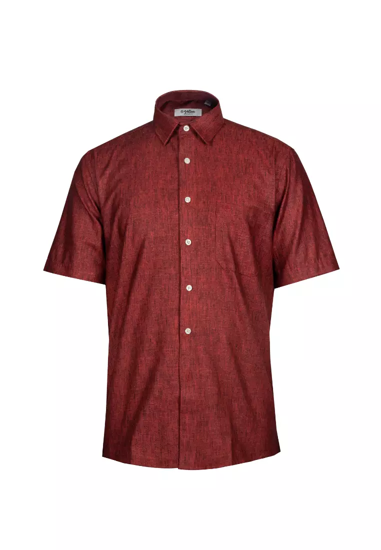 Red on sale casual shirt