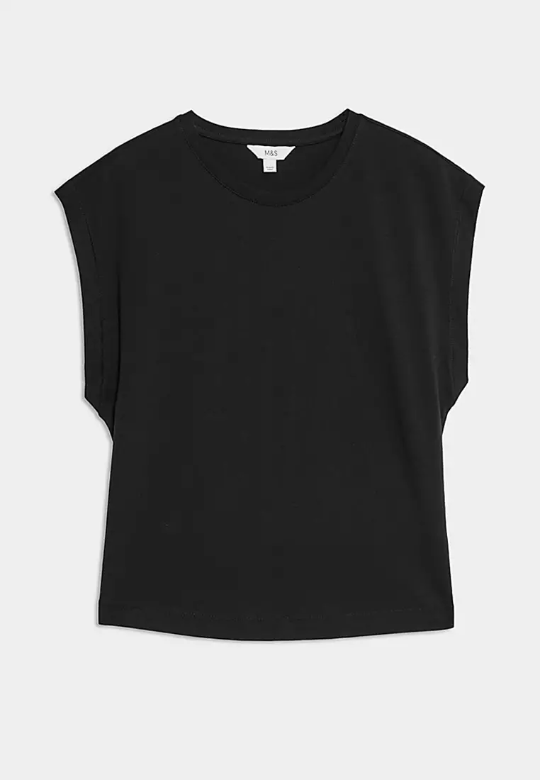 Pure Cotton Oversized Cap Sleeve T-Shirt