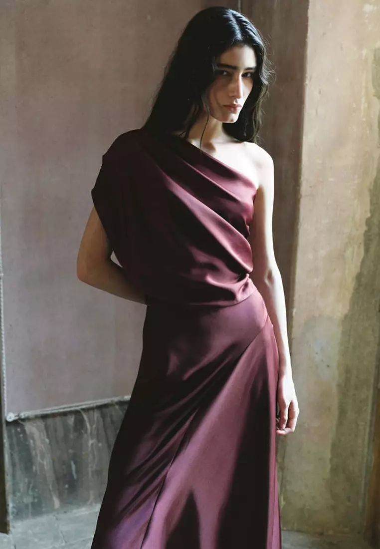 Asymmetrical Satin Dress