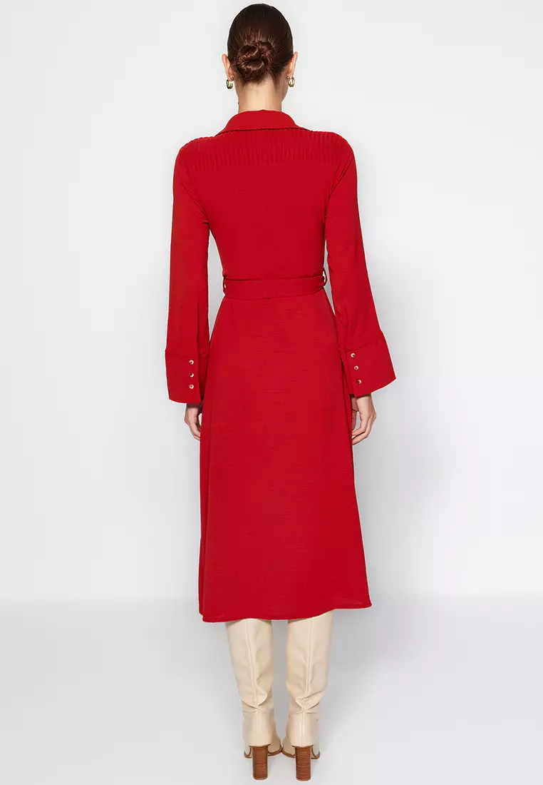 Collared Midi Shirt Dress