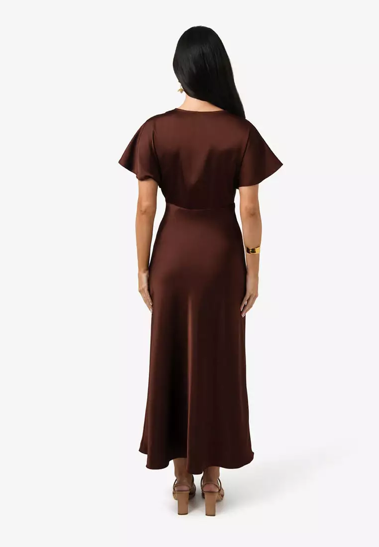 Catalina V-Neck Satin Dress