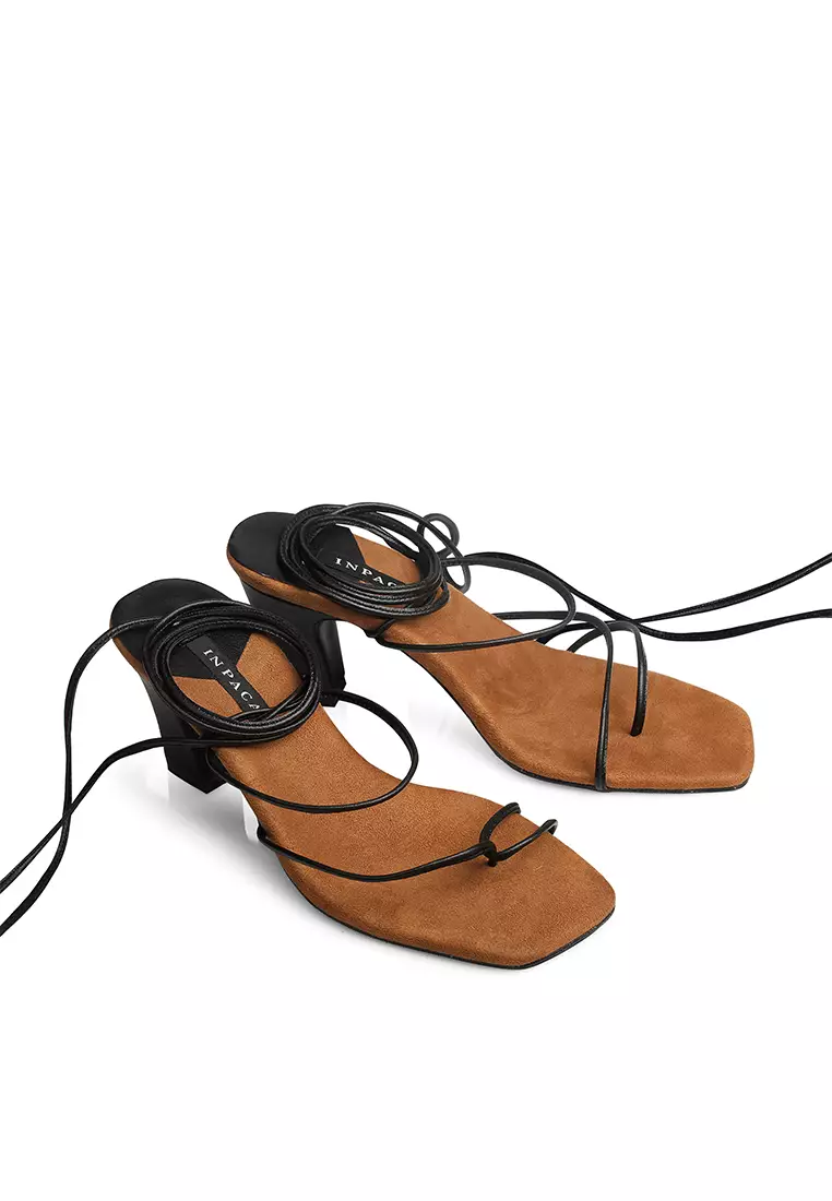 Athens Mismatched Strappy Block Heels Tali