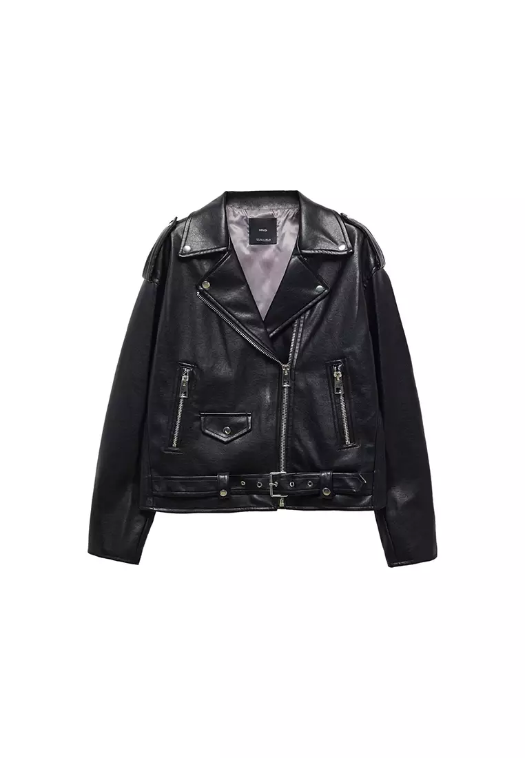 Warehouse oversized biker on sale jacket