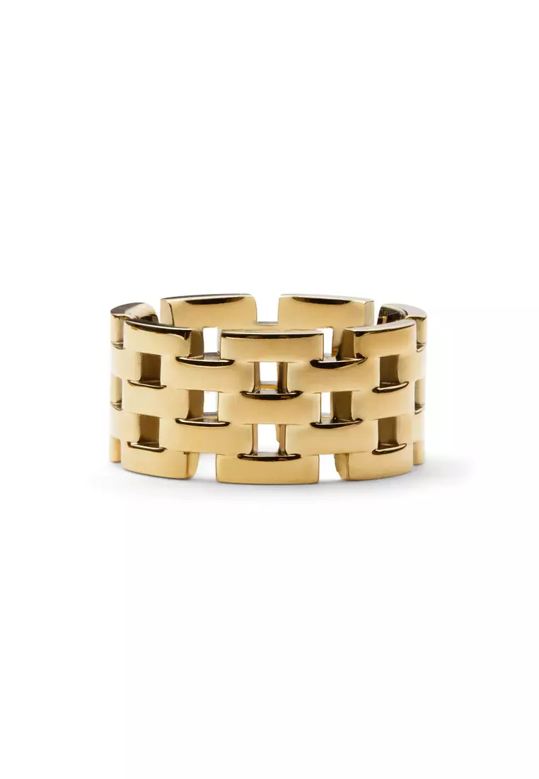 5-Link Ring Gold - Unisex Ring for women and men stainless steel Ring DW Official Authentic Original