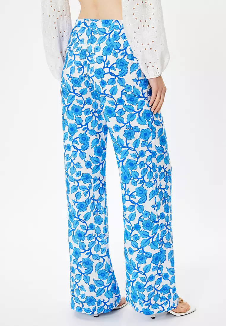 Wide Leg Floral Trousers
