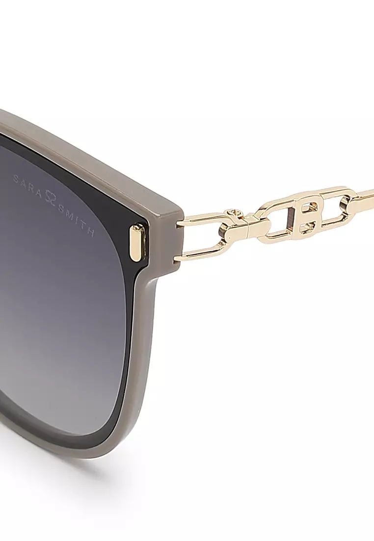 Unisex Fashion Sunglasses (Kacamata Hitam) - Krem / Abu-Abu / Ungu