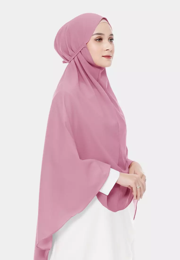 Ashilla Khimar Bergo | Hijab Instan Tali | Bergo Jumbo Kerudung - Pink