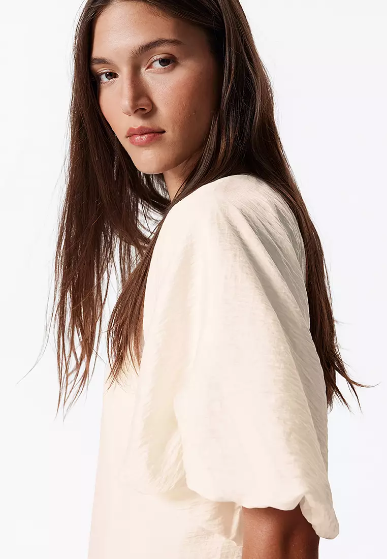 Puff-Sleeve Mini Dress