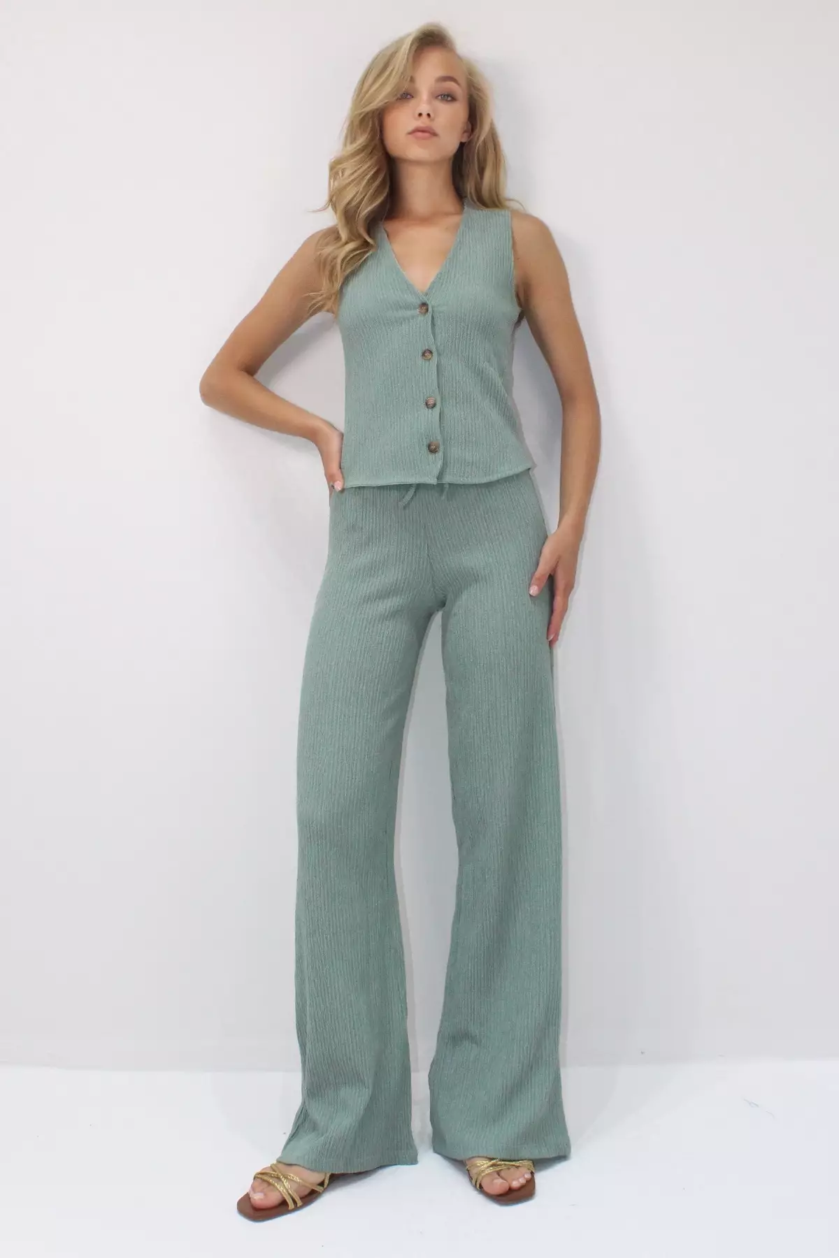 Buttoned Vest & Pants Set