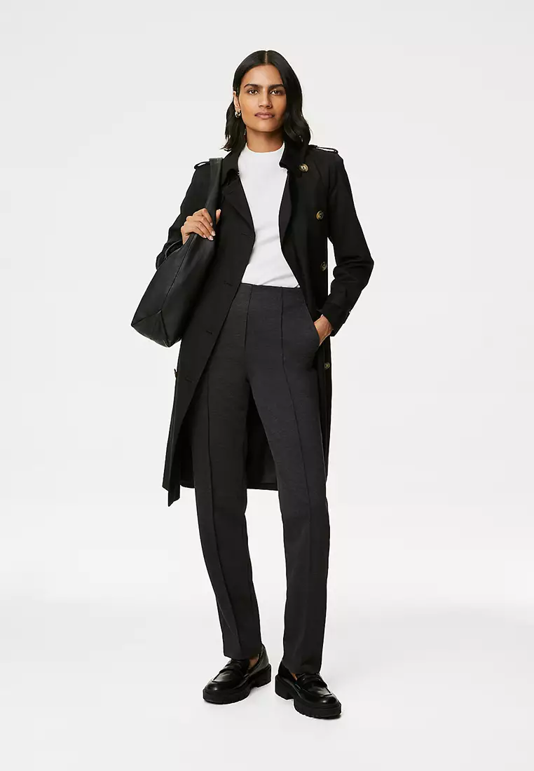 Jersey Twill Straight Leg Trousers