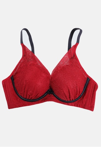 QuestChic red and blue and multi Chantelle Non-wired Push-up Bra DA254US98860F1GS_1