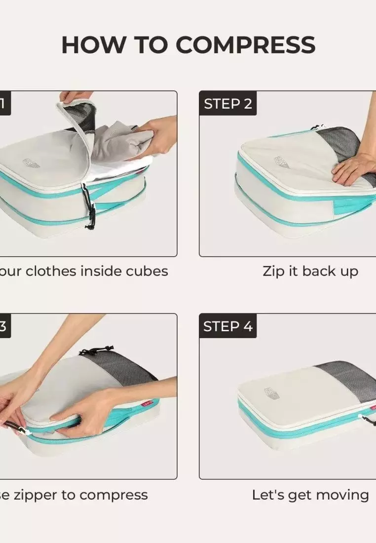 Bagsmart Blast 6-In-1 Compression Packing Cubes (Peyote)