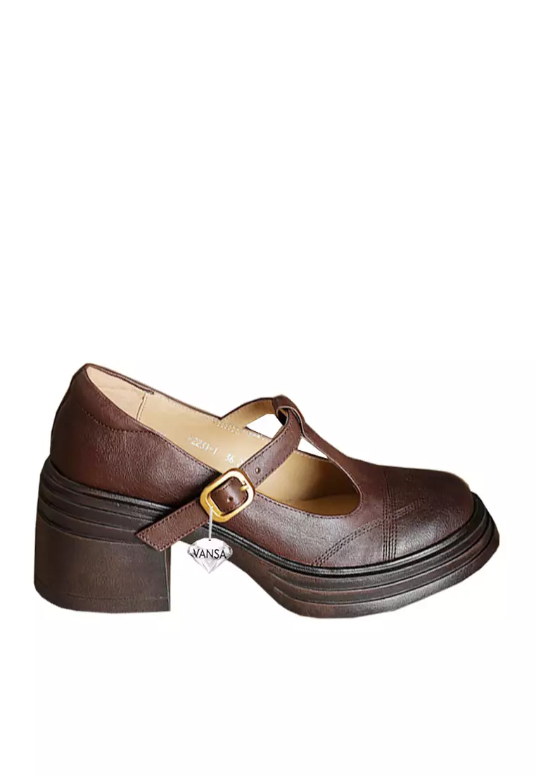 Discount on Twenty Eight Shoes  shoes - SKU: VANSA Top Layer Cowhide Buckle Platform Mary Jane Shoes VSW-H-33422