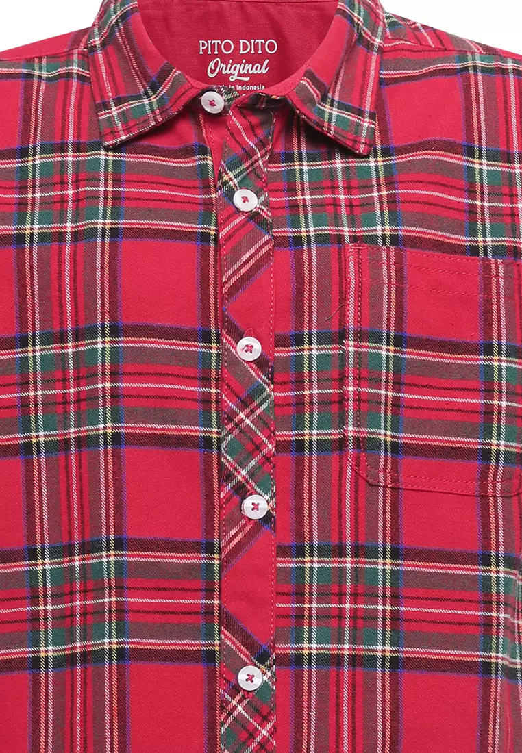 Pito Dito Boy Quarta Kemeja Pendek anak Merah