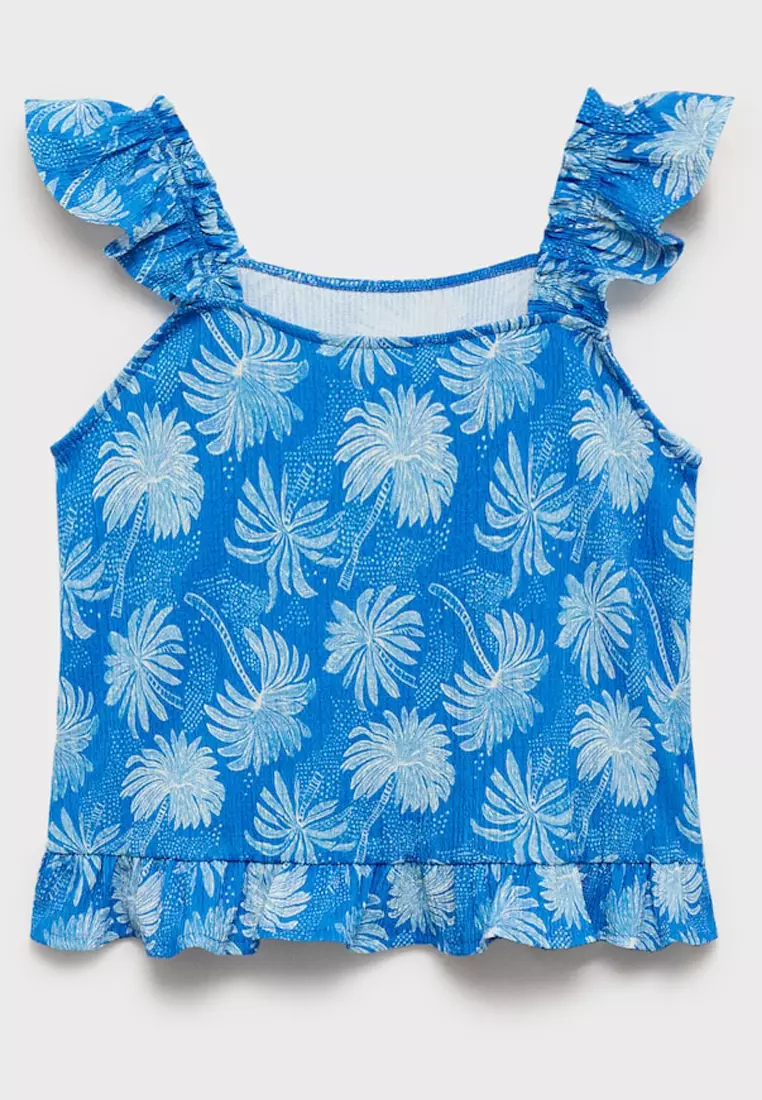 Printed Ruffle Top