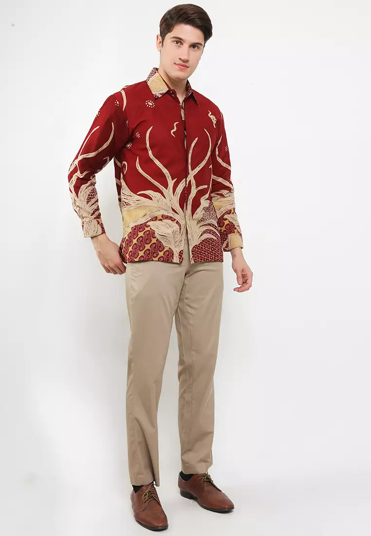 Pineapple Kemeja Batik Premium Pria Casual Modern Lengan Panjang