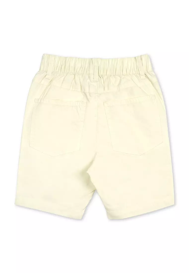 Boys Twill Jogger Short With Embro Details